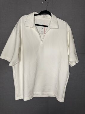 Nike 24.7 ImpossiblySoft Dri-FIT 1/4 Zip Short Sleeve Polo White Mens Large